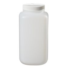 Thermo Scientific 2123-0010 Nalgene Large Square Wide-Mouth HDPE Bottle With Closure, 4 L - Translucent (Case of 6)