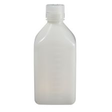 Thermo Scientific 2018-1000 Nalgene Square Narrow-Mouth HDPE Bottles with Closure, 1 L - Translucent (Case of 24)