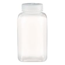 Thermo Scientific 2110-0032 Nalgene Square Wide-Mouth PPCO Bottles with Closure, 1 L - Translucent (Case of 24)