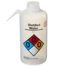 Thermo Scientific 2436-1005 Nalgene Vented Unitary Right-to-Know LDPE Wash Bottles, 1000 mL - Translucent (Case of 12)