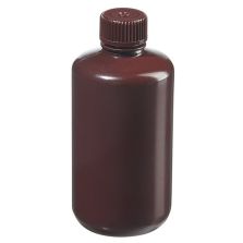 Thermo Scientific 312085-0008 Nalgene Narrow-Mouth Opaque Amber HDPE Packaging Bottles with Closure: Bulk Pack, 250 mL - Opaque Amber (Case of 250)