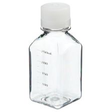 Thermo Scientific 322020-0250 Nalgene Square PETG Media Bottles with Closure: Nonsterile, Shrink-Wrapped Trays, 250 mL - Clear (Case of 60)