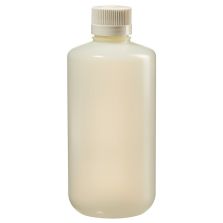 Thermo Scientific 342089-0032 Nalgene Narrow-Mouth HDPE Packaging Bottles With Closure: Sterile, Shrink-Wrapped Trays, 1000 mL - Translucent (Case of 24)