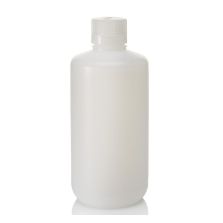 Thermo Scientific 2089-0032 Nalgene Narrow-Mouth HDPE Economy Bottles, 1 L - Translucent (Case of 24)