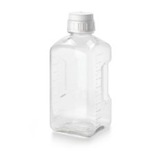 Thermo Scientific 2019-1000 Nalgene Square PETG Media Bottles with Closure, 1 L - Clear (Case of 24)