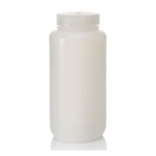 Thermo Scientific 312199-0032 Nalgene Wide-Mouth HDPE IP2 Bottles with Closure: Bulk Pack, 1000 mL - White (Case of 50)