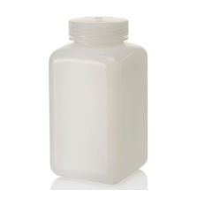 Thermo Scientific 312114-0032 Nalgene Square Wide-Mouth HDPE Bottles with Closure: Bulk Pack, 1 L - Natural (Case of 50)