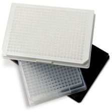 384 Well White Plate, Optically Clear Polymer Bottom, Pack of 10
