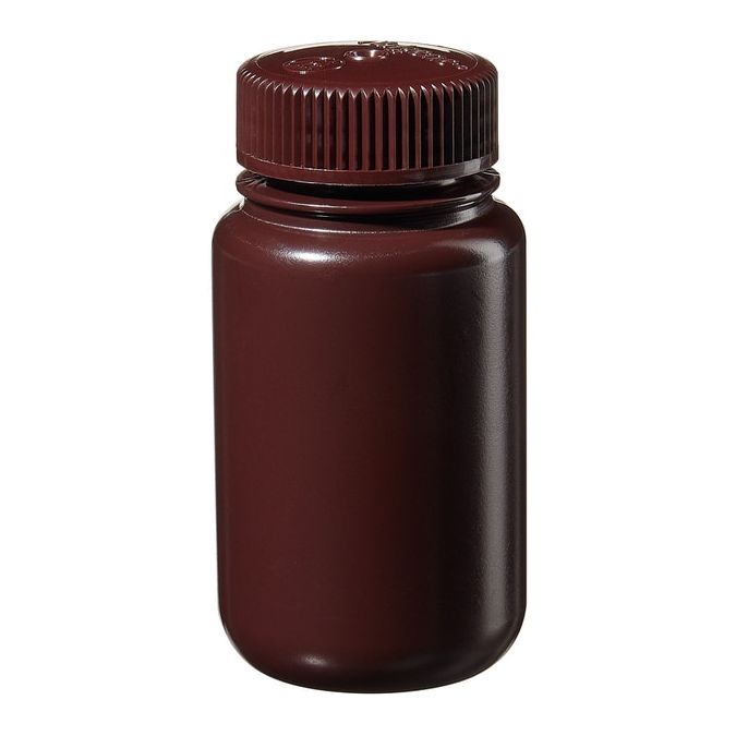 Thermo Scientific 2106-0004 Nalgene Wide-Mouth Lab Quality Amber HDPE Bottles, 125 mL - Amber (Case of 72)