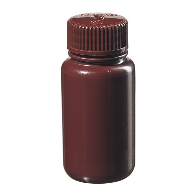 Thermo Scientific 2106-0002 Nalgene Wide-Mouth Lab Quality Amber HDPE Bottles, 60 mL - Amber (Case of 72)