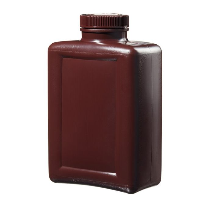 Thermo Scientific 2009-0064 Nalgene Rectangular Amber HDPE Bottles, 2 L - Amber (Case of 12)