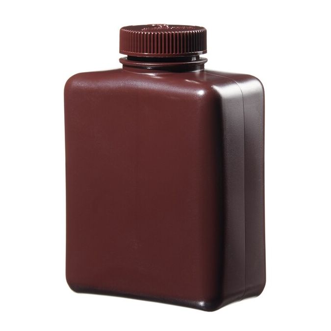 Thermo Scientific 2009-0032 Nalgene Rectangular Amber HDPE Bottles, 1 L - Amber (Case of 24)