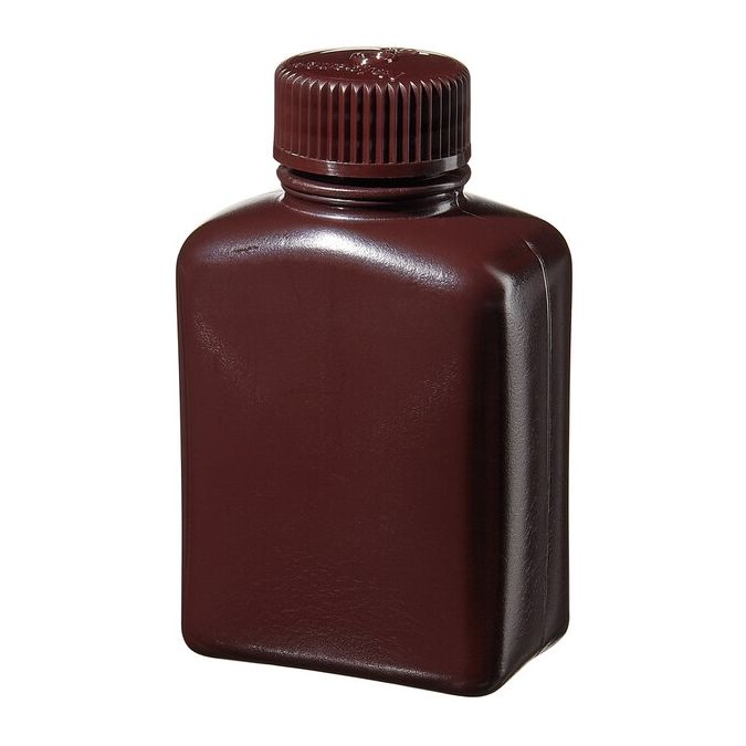 Thermo Scientific 312009-0004 Nalgene Rectangular Opaque Amber HDPE Bottles with Closure: Bulk Pack, 125 mL - Opaque Amber (Case of 500)