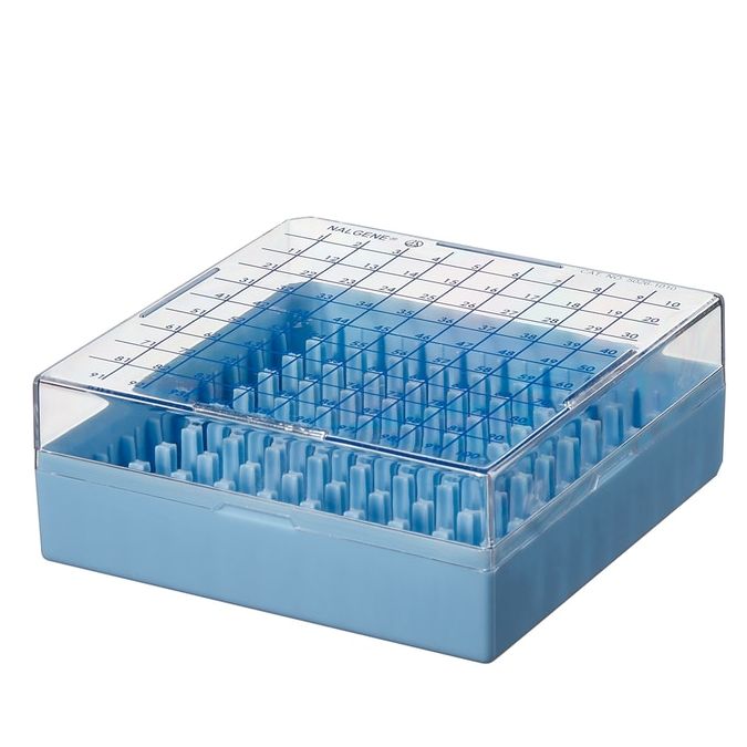 Thermo Scientific 5026-1010 CryoBoxes, 100 (1 to 1.5 mL Vials) - Blue (Case of 10)