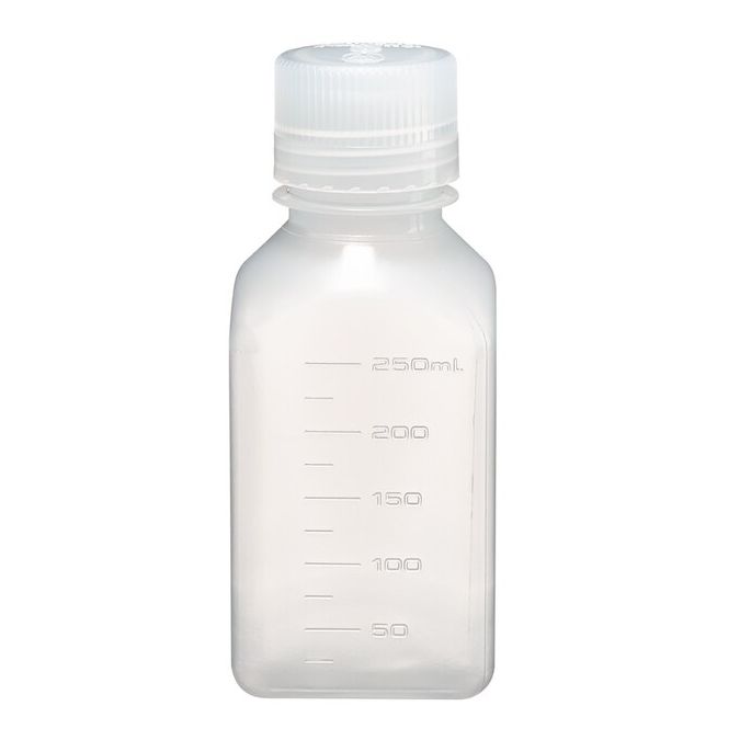 Thermo Scientific 2016-0250 Nalgene Square Narrow-Mouth PPCO Bottles with Closure, 250 mL - Translucent (Case of 72)