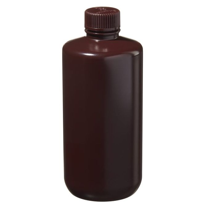 Thermo Scientific 2004-0016 Nalgene Narrow-Mouth Amber HDPE Lab Quality Bottles, 500 mL - Opaque Amber (Case of 48)