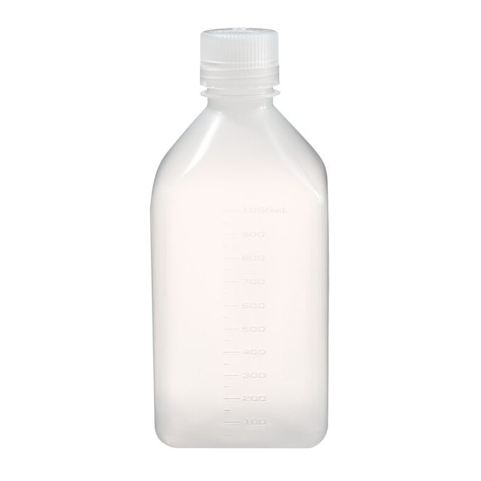 Thermo Scientific 2016-1000 Nalgene Square Narrow-Mouth PPCO Bottles with Closure, 1 L - Translucent (Case of 24)