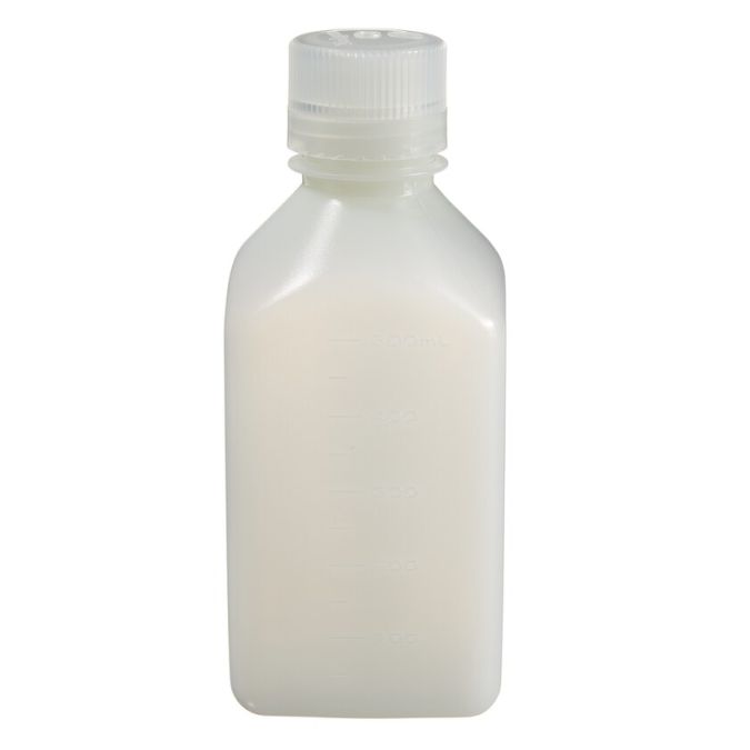 Thermo Scientific 312018-0500 Nalgene Square HDPE Graduated Bottles with Closure: Bulk Pack, 500 mL - Translucent (Case of 125)