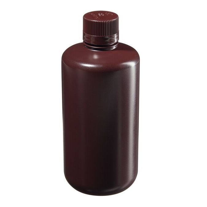 Thermo Scientific DS2085-0032 Nalgene Narrow-Mouth Amber HDPE Economy Bottles, 1 L - Opaque Amber (Case of 24)