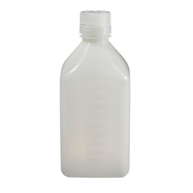 Thermo Scientific 2018-1000 Nalgene Square Narrow-Mouth HDPE Bottles with Closure, 1 L - Translucent (Case of 24)