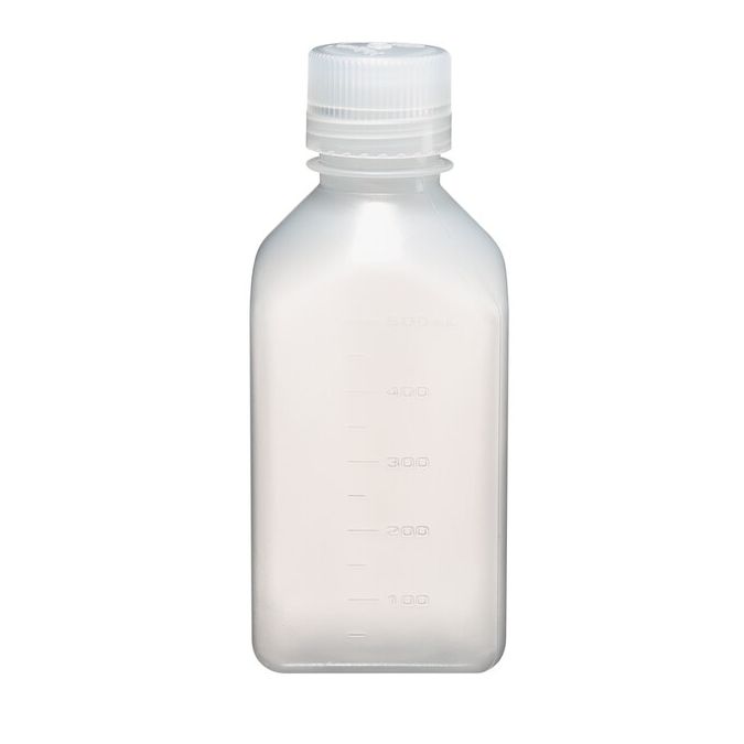 Thermo Scientific 312016-0500 Nalgene Square Natural PPCO Graduated Bottles with Closure: Bulk Pack, 500 mL - Translucent (Case of 125)