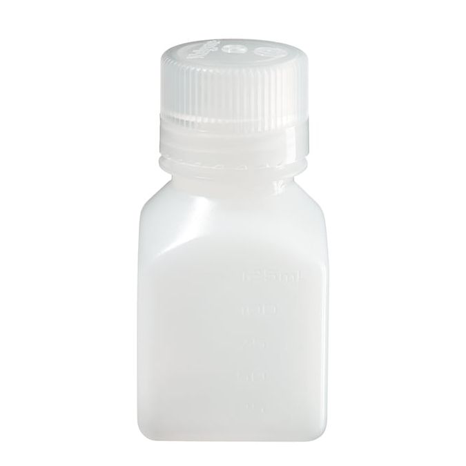 Thermo Scientific 2018-0125 Nalgene Square Narrow-Mouth HDPE Bottles with Closure, 125 mL - Translucent (Case of 72)
