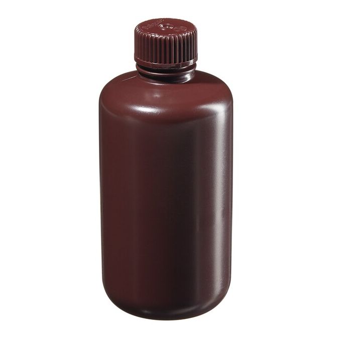 Thermo Scientific 2004-0008 Nalgene Narrow-Mouth Amber HDPE Lab Quality Bottles, 250 mL - Opaque Amber (Case of 72)