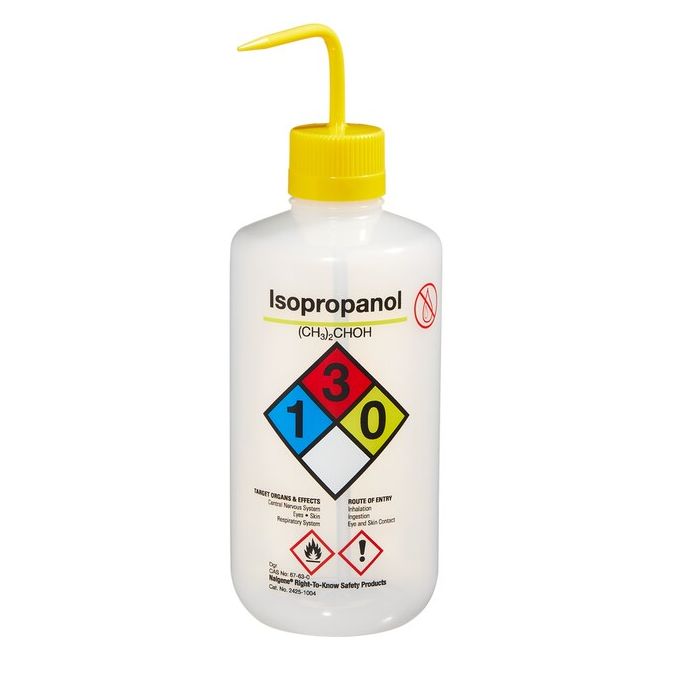 Thermo Scientific 2425-1004 Nalgene Narrow-Mouth Right-to-Know LDPE Wash Bottles, 1000 mL - Natural (Case of 12)