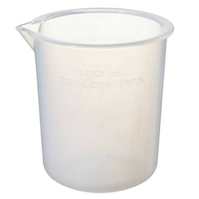 Nalgene Griffin Low-Form PFA Plastic Beakers, 100 mL - Natural translucent (Case of 6)
