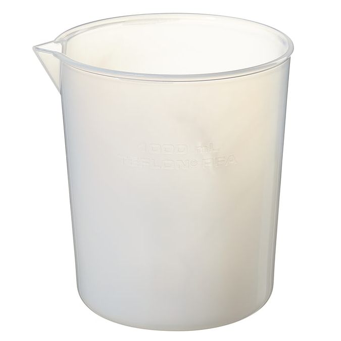 Nalgene Griffin Low-Form PFA Plastic Beakers, 1000 mL - Natural translucent (Case of 4)
