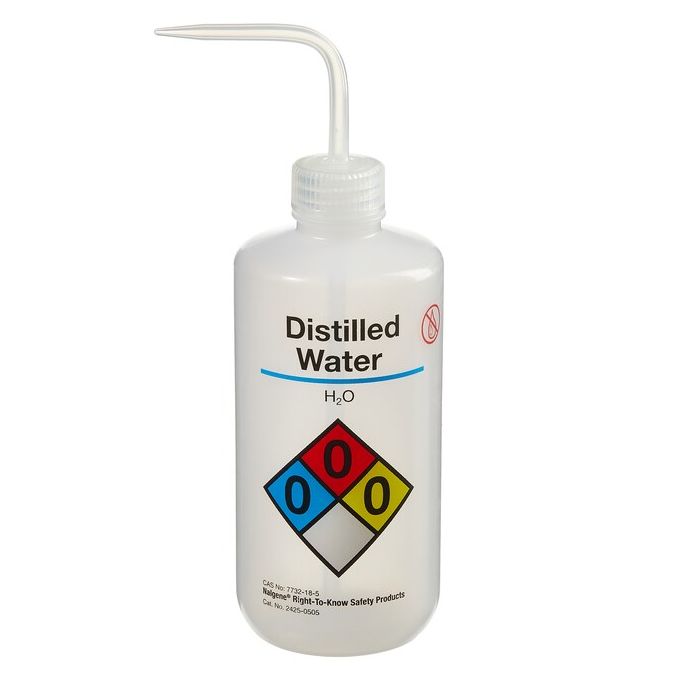 Thermo Scientific 2425-0505 Nalgene Narrow-Mouth Right-to-Know LDPE Wash Bottles, 500 mL - Natural (Case of 24)