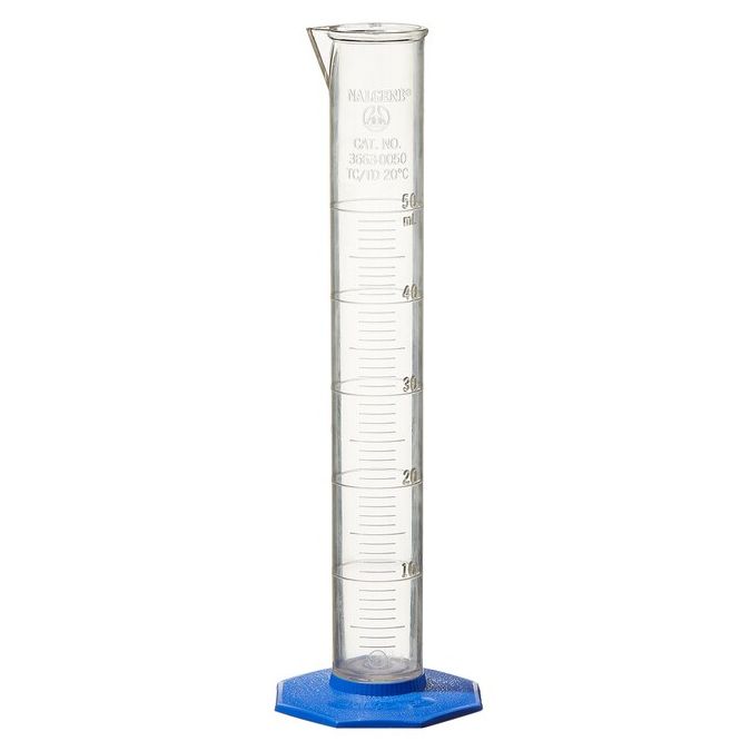 Thermo Scientific Nalgene PMP Plastic Graduated Cylinders - 3663-0050 - 50 mL - PMP - 18/Cs