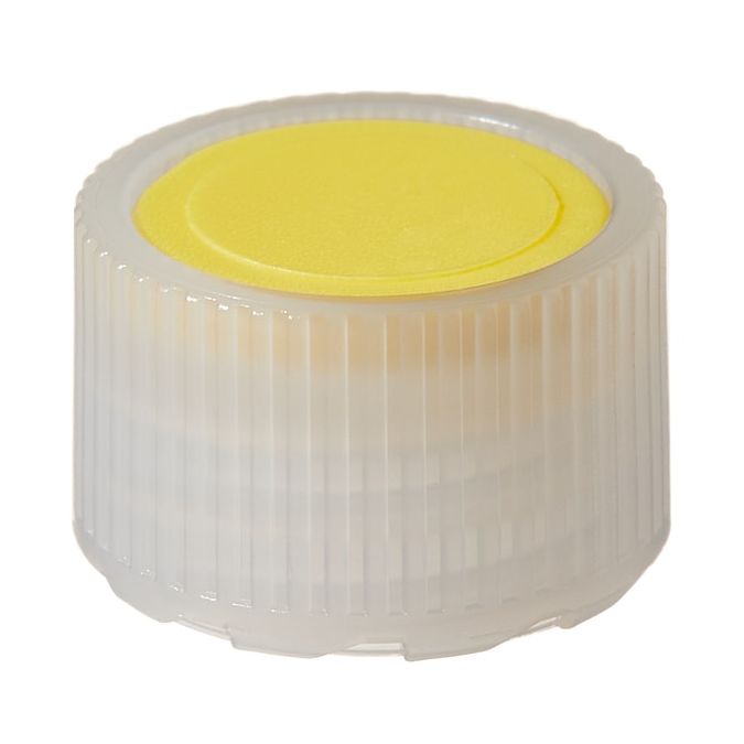 Thermo Scientific Nalgene HDPE High-Profile Closures With Color Coders For Micro Packaging Vials - Nonsterile - Yellow - 11 mm - Case of 1000 - 362830-0112