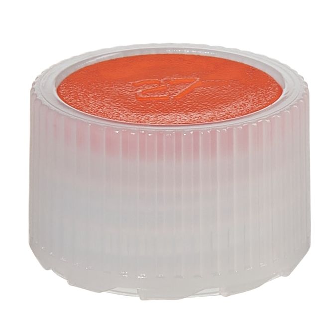 Thermo Scientific Nalgene HDPE High-Profile Closures With Color Coders For Micro Packaging Vials - Nonsterile - Orange - 11 mm - Case of 1000 - 362830-0113
