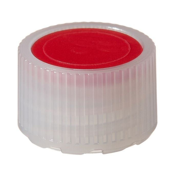 Thermo Scientific Nalgene HDPE High-Profile Closures with Color Coders for Micro Packaging Vials - Nonsterile - Red - 11 mm - Case of 1000 - 362830-0115