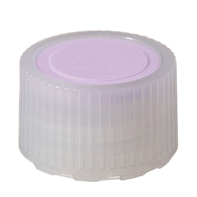 Thermo Scientific Nalgene HDPE High-Profile Closures with Color Coders for Micro Packaging Vials - Nonsterile - Light Purple - 11 mm - Case of 1000 - 362830-5118