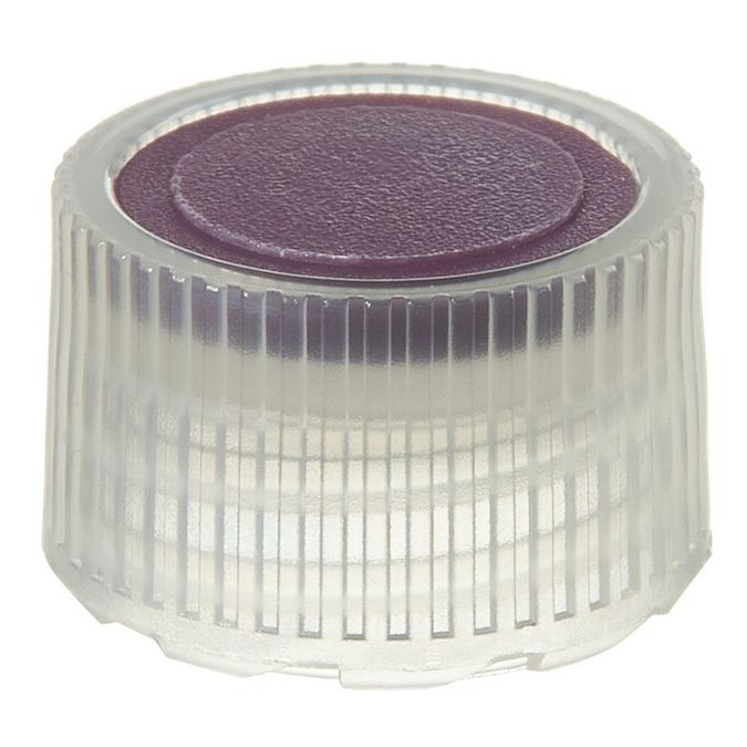 Thermo Scientific Nalgene PPCO High Profile Closures with Color Coders for Micro Packaging Vials - Sterile, Bulk Pack - Purple - 11 mm - Case of 1000 - 342820-0118