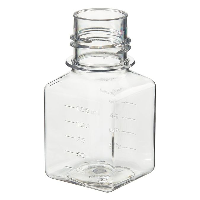  342044-0125 Nalgene Square PET Media Bottles Without Closure: Sterile, Shrink-Wrapped Trays, - ()