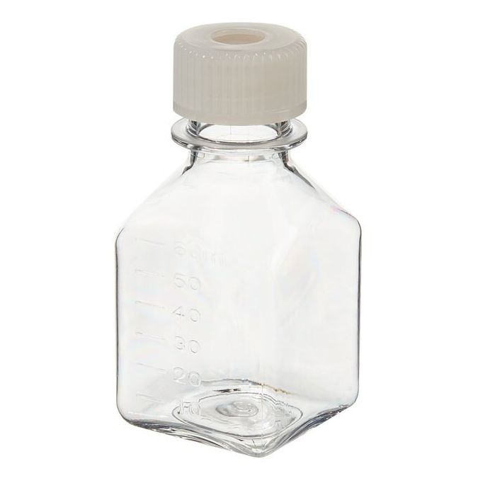  342023-0060 Nalgene Square PETG Media Bottles With Septum Closure: Sterile, Shrink-Wrapped Trays, - ()