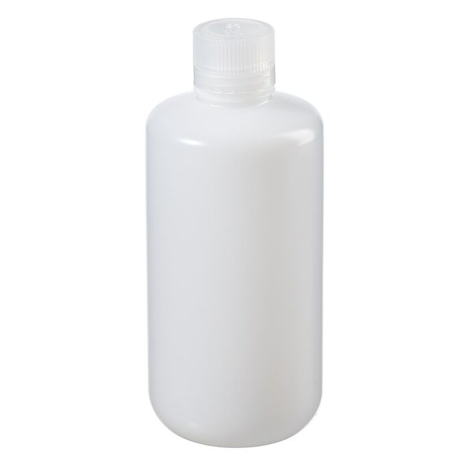 Thermo Scientific 382099-1000 Nalgene Certified Low Particulate Narrow-Mouth HDPE Bottles with Closure: Lab Pack, 1 L - Natural (Case of 24)