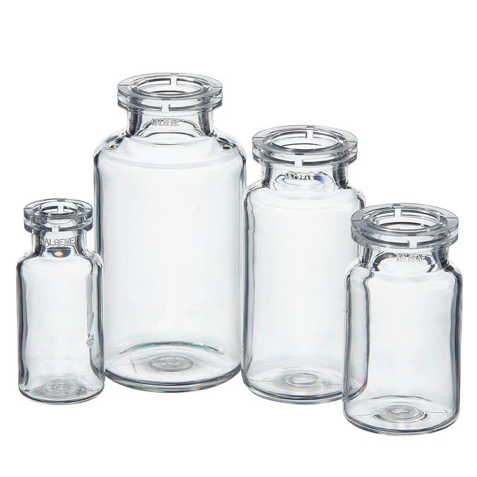 Thermo Scientific Nalgene PETG Serum Vials; With Crimp Finish - Sterile, Shrink-Wrapped Modules - Clear - 20 mm - Case of 612 - 342030-0020