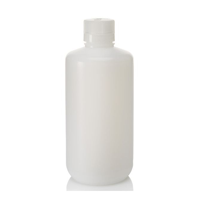 Thermo Scientific 312002-0032 Nalgene Boston Round Narrow-Mouth HDPE Bottles with Closure: Bulk Pack, 1 L - Natural (Case of 50)