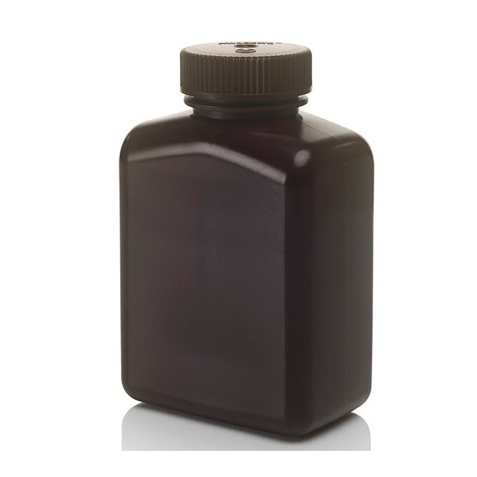 Thermo Scientific 2009-0016 Nalgene Rectangular Amber HDPE Bottles, 500 mL - Amber (Case of 48)