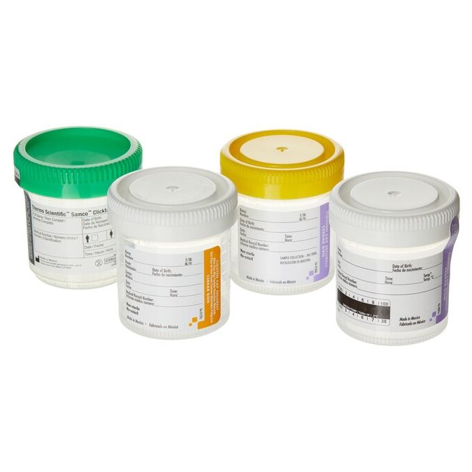 Thermo Scientific Samco Wide-Mouth Bio-Tite 90mL (3 Oz.) 53mm Specimen Containers - 02 0180 - 90 mL - Non-sterile - White - 400/Cs., Bagged Separately