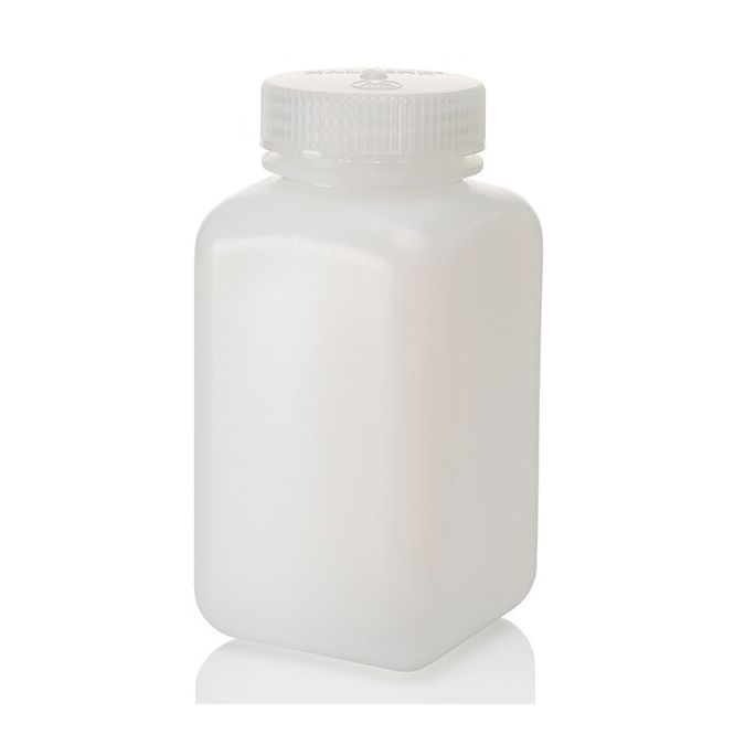 Thermo Scientific 312114-0016 Nalgene Square Wide-Mouth HDPE Bottles with Closure: Bulk Pack, 500 mL - Natural (Case of 125)