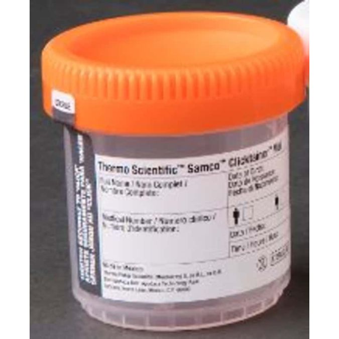 Thermo Scientific Samco Clicktainer Vials and Specimen Containers - 120ORG53-4000 - 120 mL - Sterile - Orange - 100/Cs.