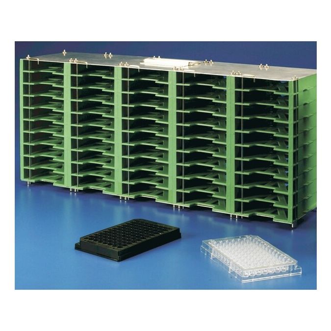 Thermo Scientific Nunc Microplate Plastic Storage Racks - 9.88 x 20.13 x 5.5 in. (25 x 51 x 14cm) - Polypropylene, Metal - Standard Height - 344280
