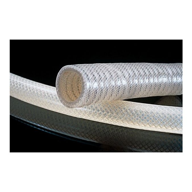 Thermo Scientific Nalgene 65 Braided Platinum-Cured Silicone Tubing - 1/4 in. ID, 1/2 in. OD - Case of 25 - 8061-3070