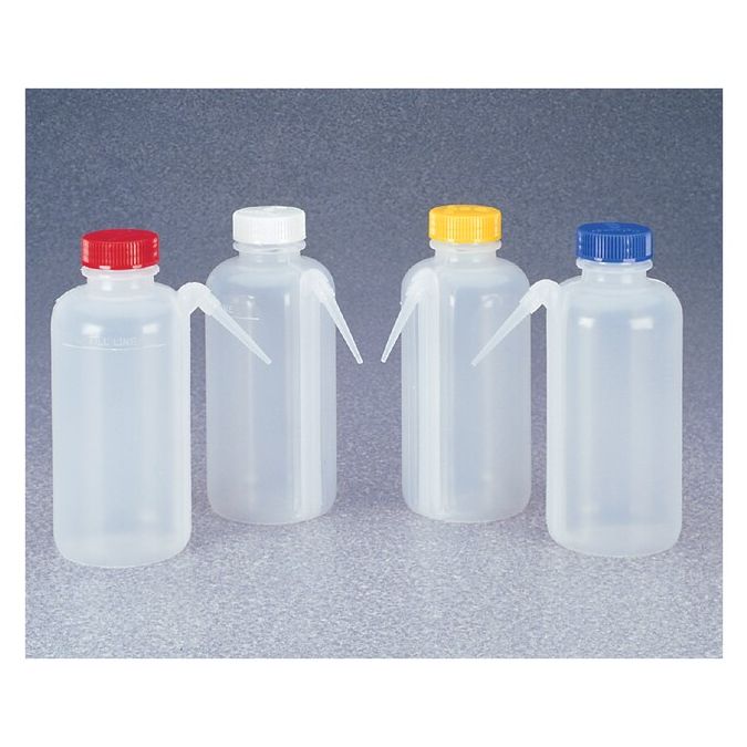 Thermo Scientific 2423-0500 Nalgene Color-Coded Unitary LDPE Wash Bottles, 500 mL - Translucent (Case of 16)