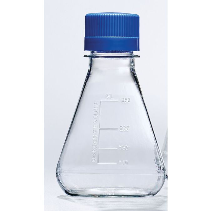 Thermo Scientific Nalgene Single-Use PETG Erlenmeyer Flasks with Plain Bottom: Sterile - 4115-0250 - Vented